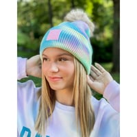 Image 1 of POM Tie Dye Beanies - More Colors