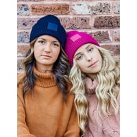 Image 1 of Unisex Large Patch Beanie - 3 Colors 