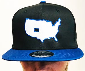 Image of BROTHERS BOARDS "OUR STATE" NEW ERA HAT BLK/BLUE