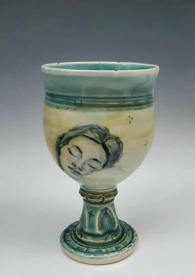 Sleeping Beauty Awakening  Porcelain Chalice