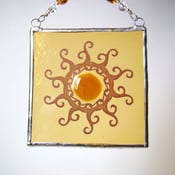 Image of Swirly Sun Fused Glass Suncatcher