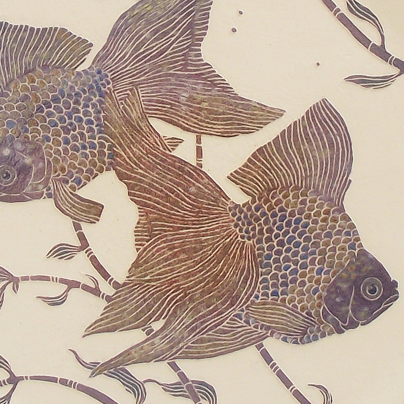Image of Two Ryukin fancy fish Art Card