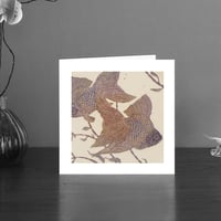 Image 1 of Two Ryukin fancy fish Art Card