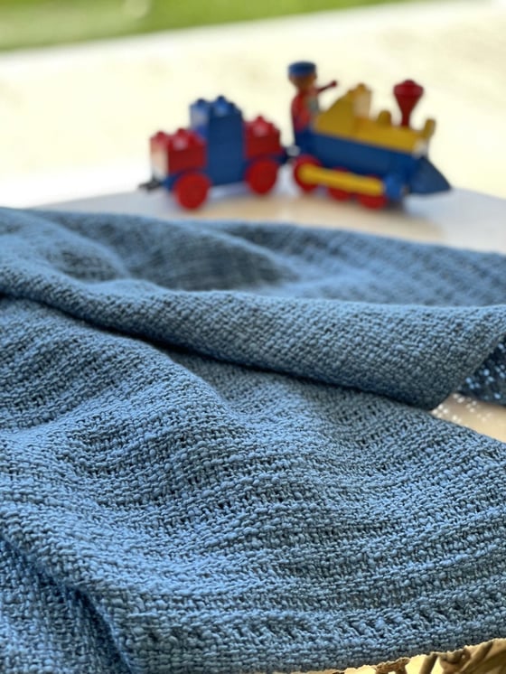 Image of Cotton Baby Blanket - Marine