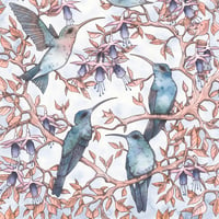 Image 4 of Hummingbirds & fuchsia art card