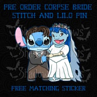 Image 2 of Corpse Bride Stitch and Lilo Pin