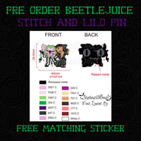 Image 3 of  Beetlejuice Stitch and Lilo Pin