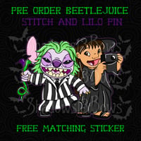 Image 2 of  Beetlejuice Stitch and Lilo Pin