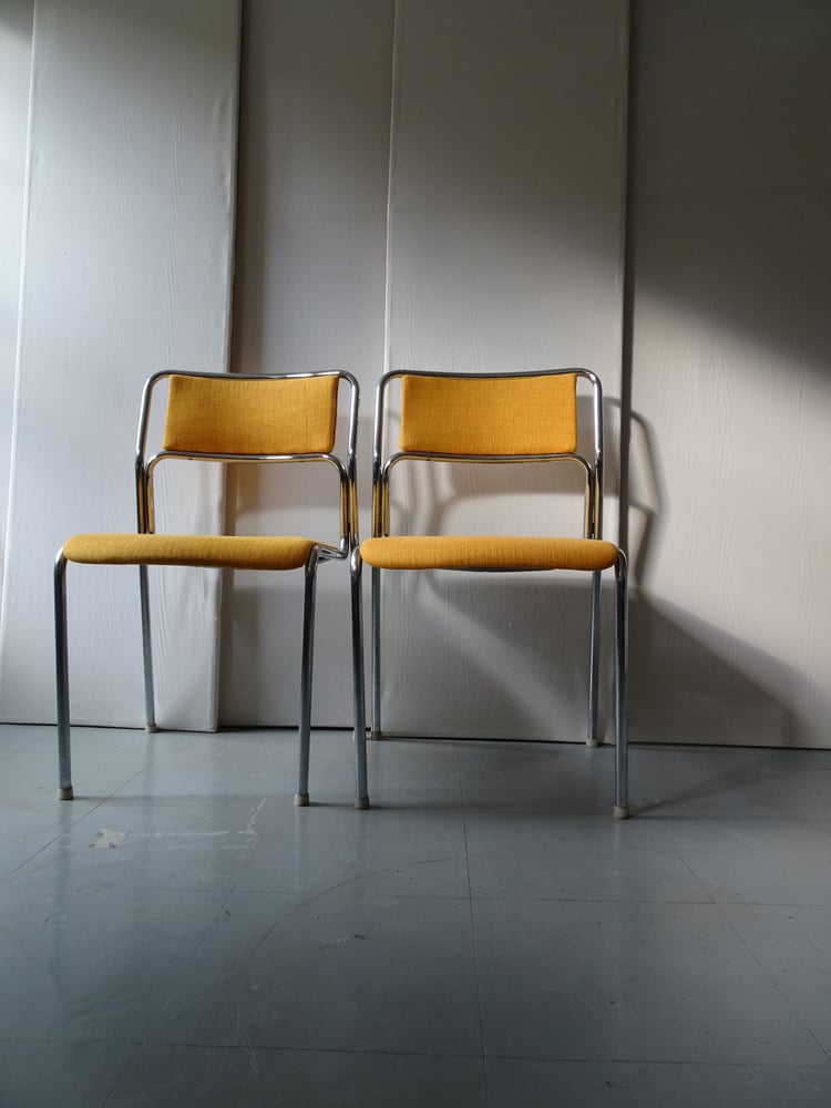 Image of Swedish Chromed tubular steel  chairs 