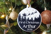 Personalised 'First Christmas' Ceramic Bauble