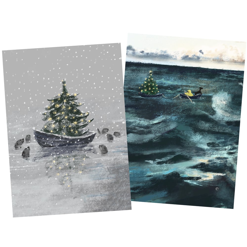 Image of 'Christmas at Sea' Luxury Christmas Cards (single or multipack)
