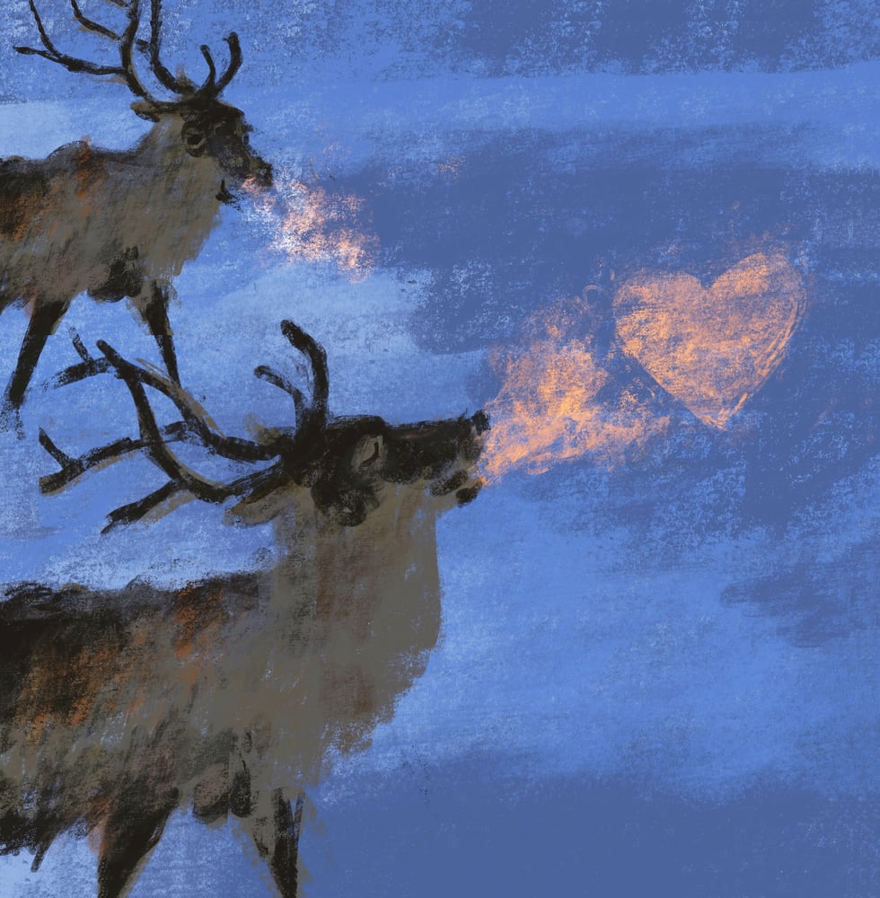 Image of 'Reindeer Breath' Luxury Christmas Card (single or multipack)