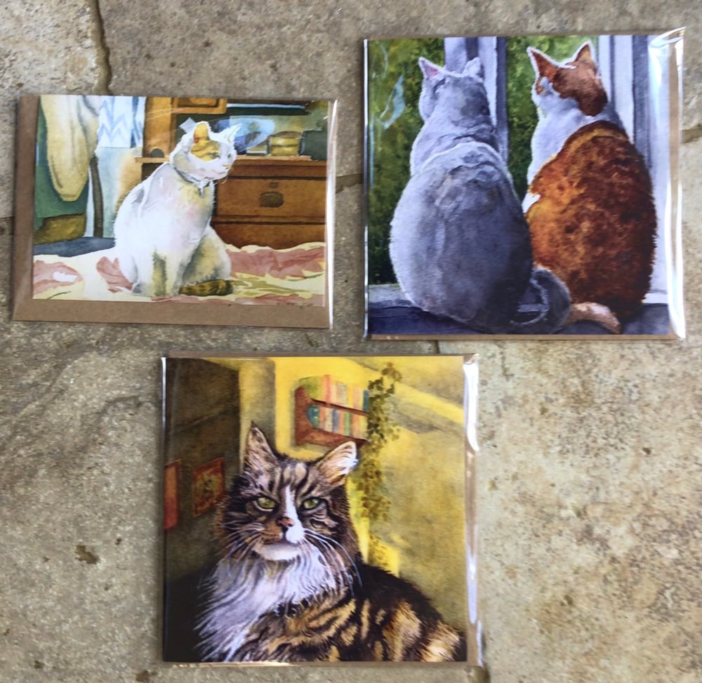 Image of Greeting Cards: Set of three. More Cats, Cats, Cats!