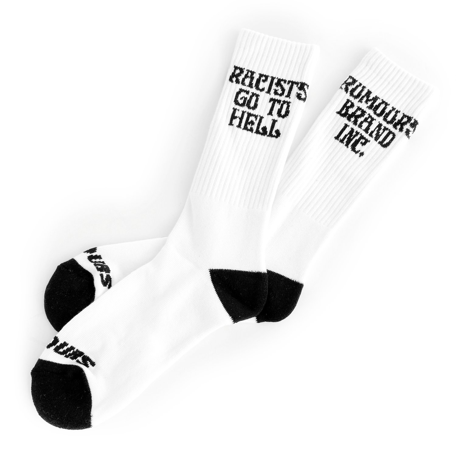 Image of Racists Go To Hell Socks (White/Blk)