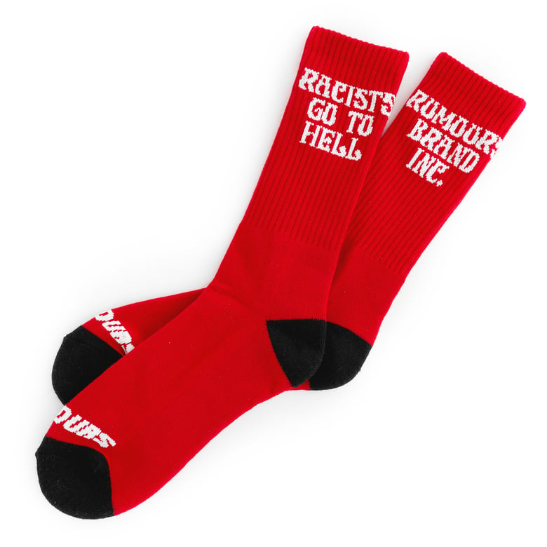 Image of Racists Go To Hell Socks (Red/White)