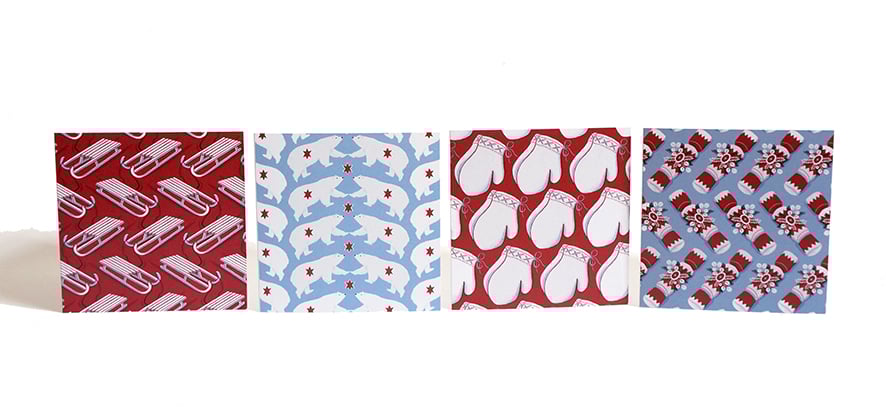 Image of Sledge / Polar Bear / Cracker / Mitten - Christmas Card Packs