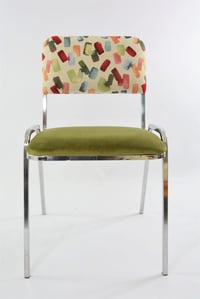 Image 2 of Chaises chromées vert & motif