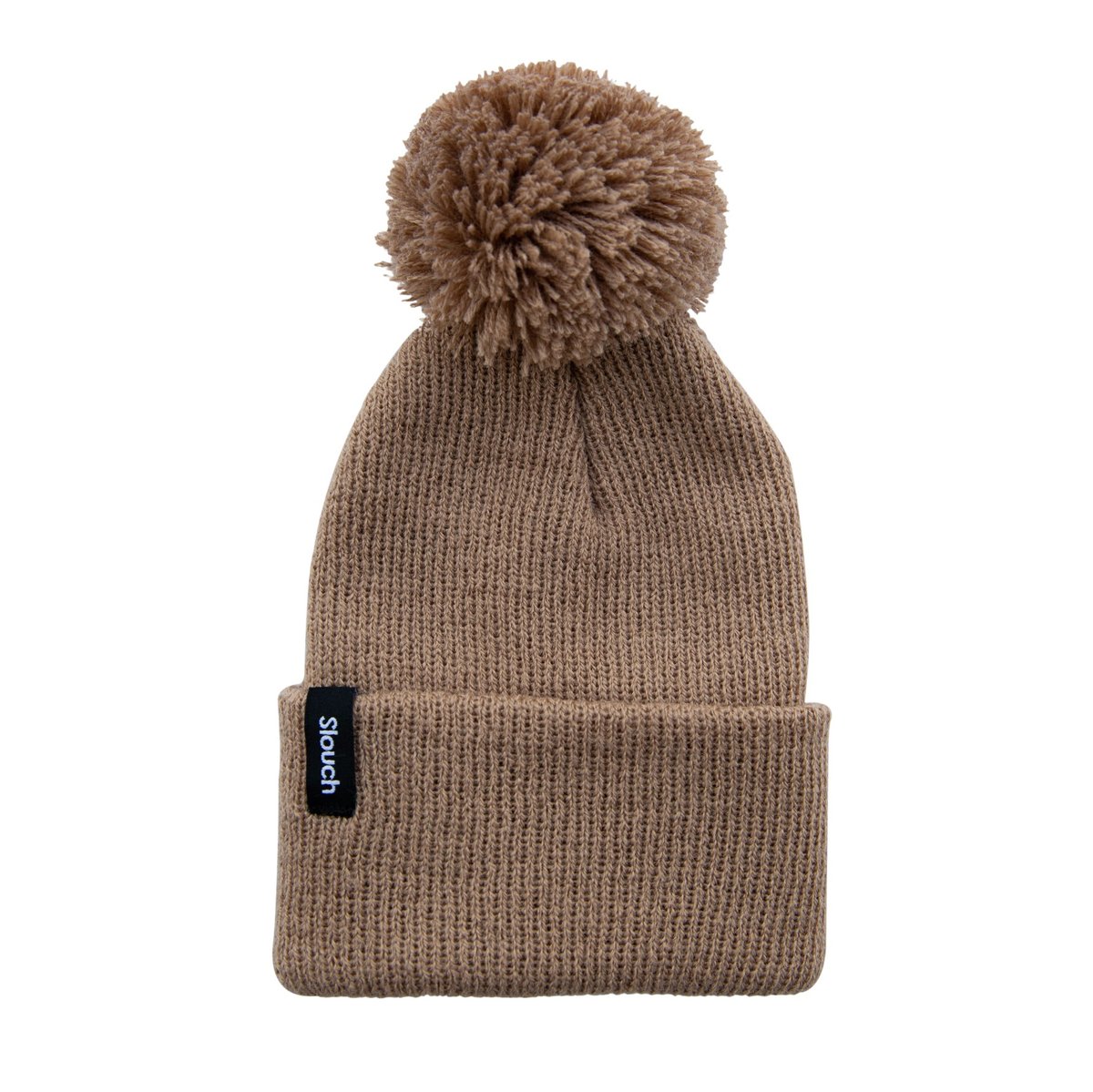 Sand Knit Cuff Beanie w/ Pom Slouch Headwear