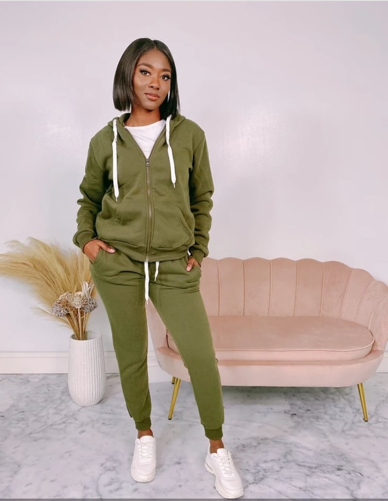 olive green joggers womens