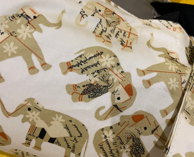 Yoga Mat Bag withElephant Design Fabric Image 2