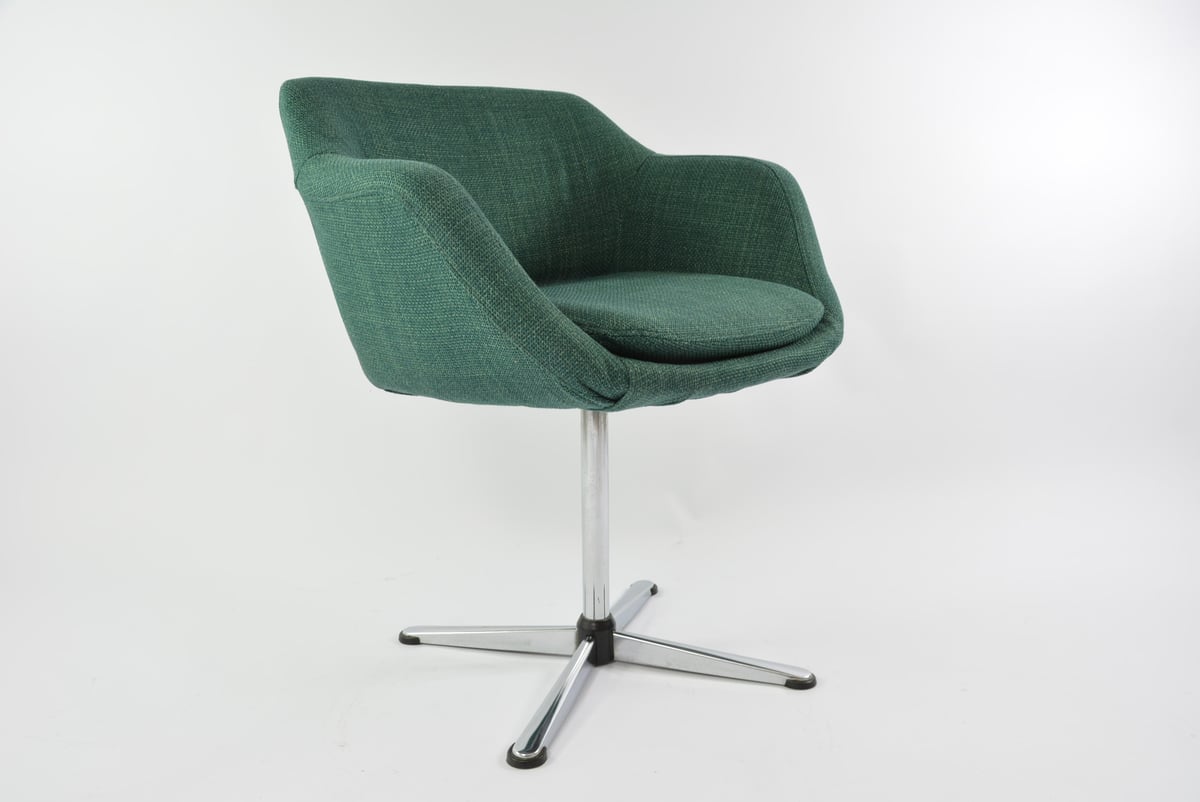 Image of Chaise de bureau tulipe verte