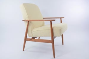 Image of Fauteuils FOX bouclette laine ivoire