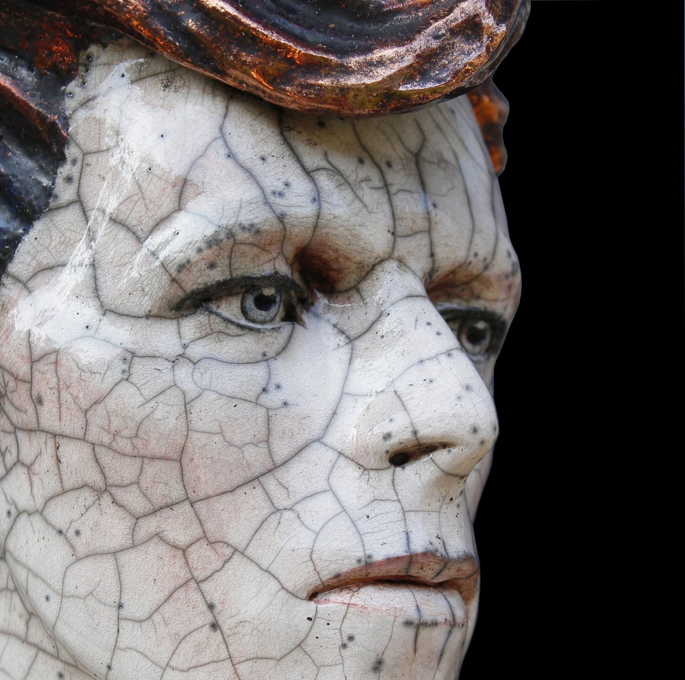 David Bowie - Cracked Actor - Raku Sculpture