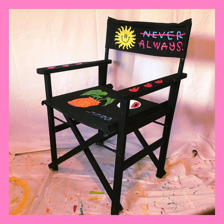 Image of Upcycled hand painted camping Chair