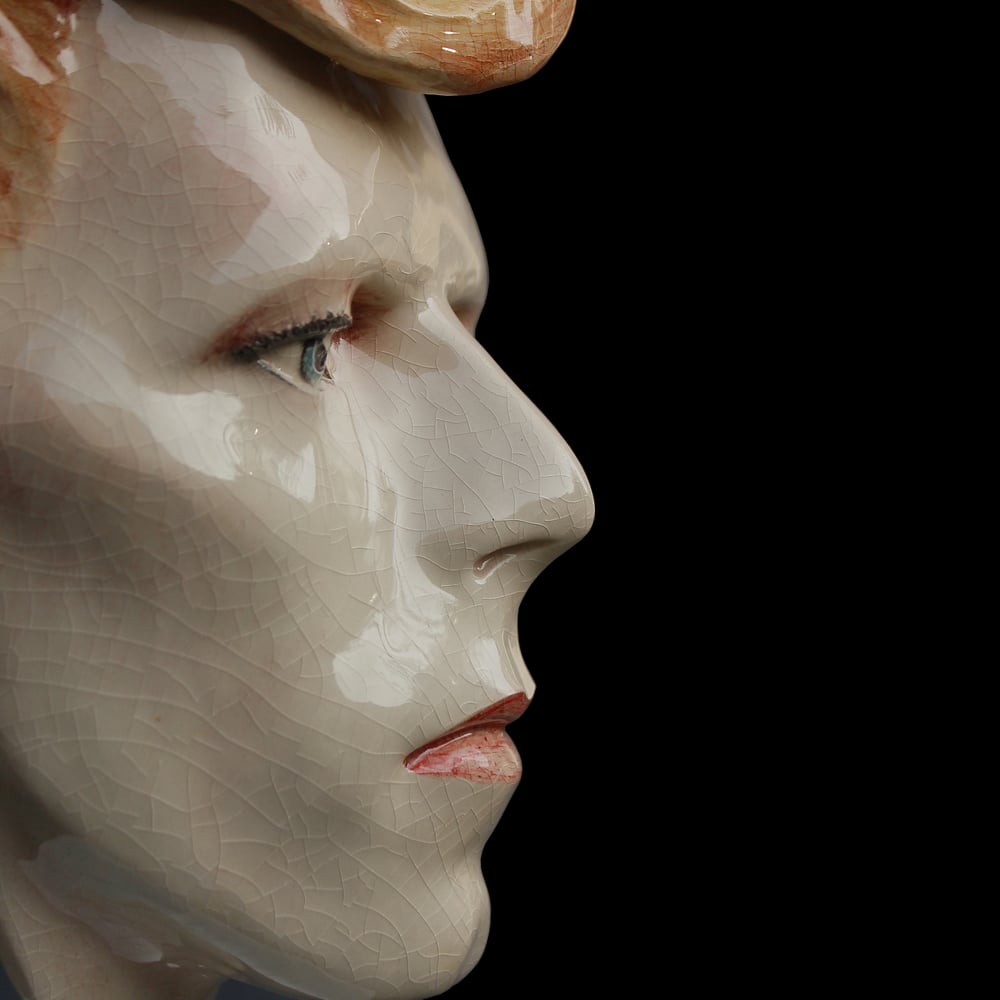 David Bowie - Cracked Actor - Painted and Glazed Ceramic Sculpture