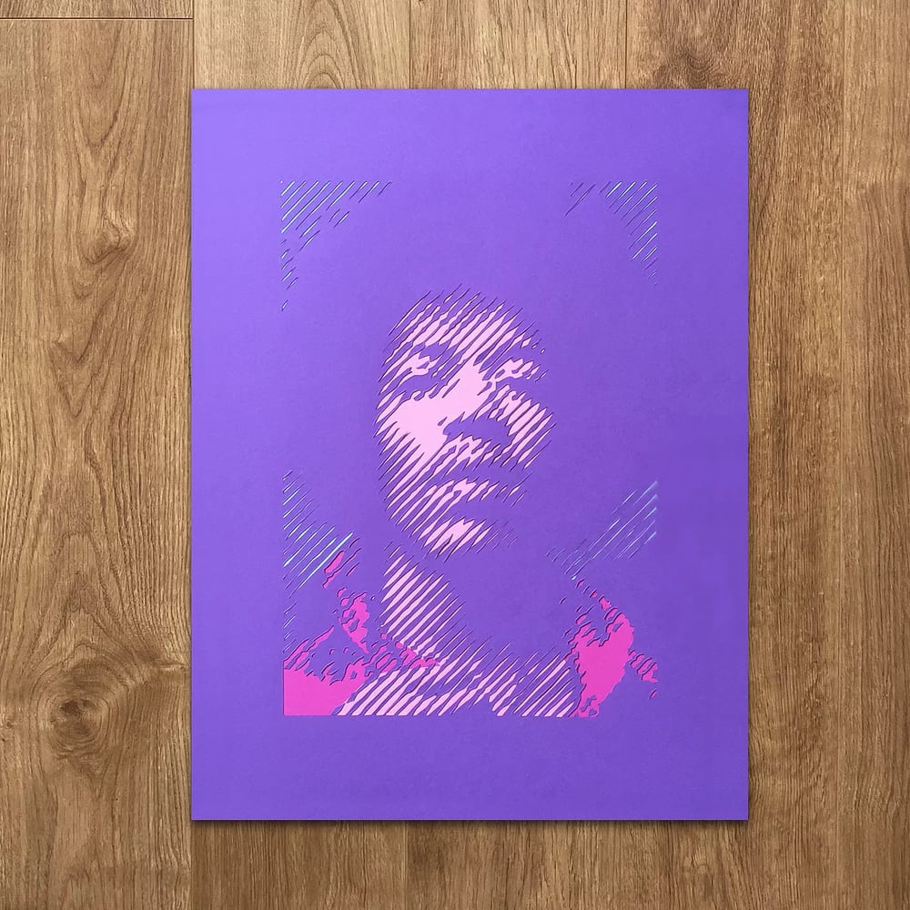 Jimi Hendrix – Layered Papercut Print