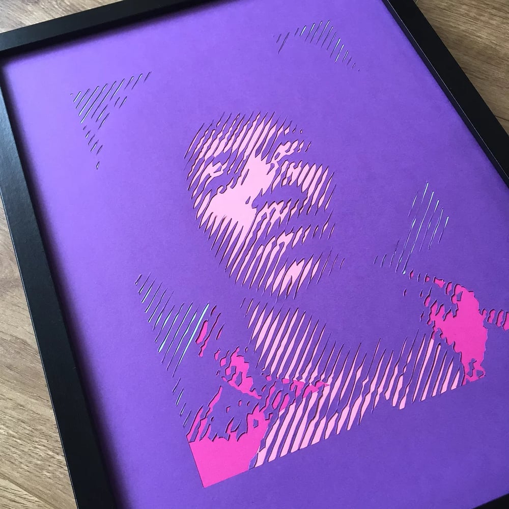 Jimi Hendrix – Layered Papercut Print