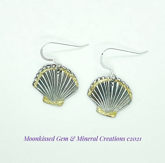 Image of Gilded Shells Fine Silver Earrings