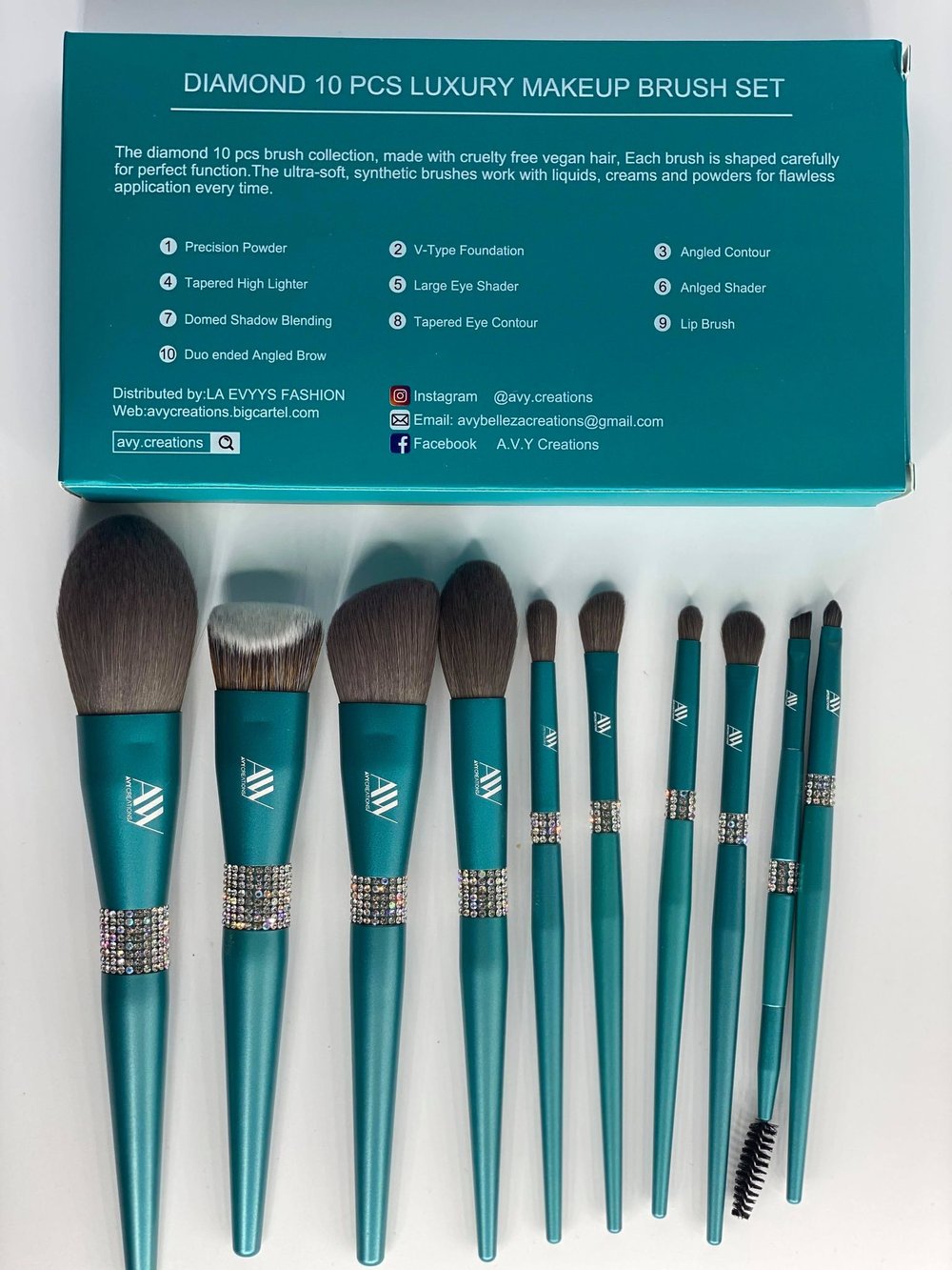 Image of Navy Diamond 10 PCS Luxury Brush Set