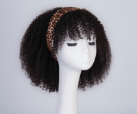 Image 1 of 16 inch KINKY CURLY 3c/4a HEADBAND WIG WITH BANGS 