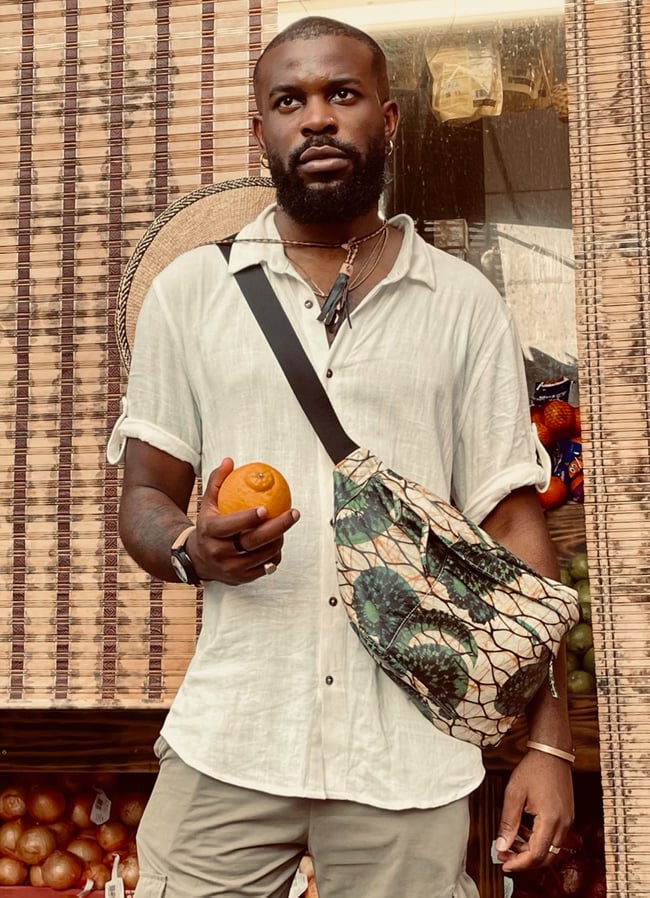 •Oya• Commuter Belt Bag : 9ines ankara printed leather