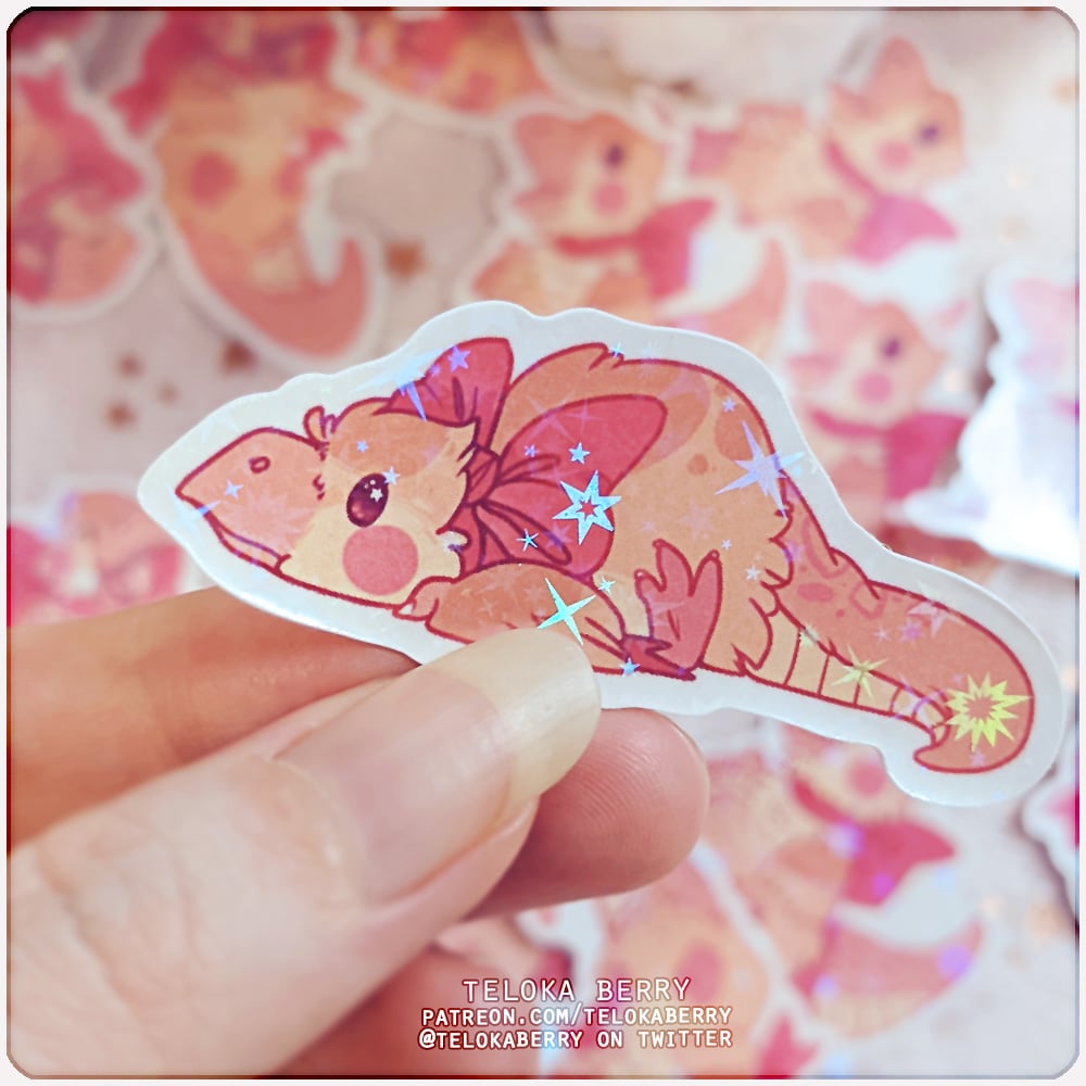 Image of tiny t-rex die-cut stickers