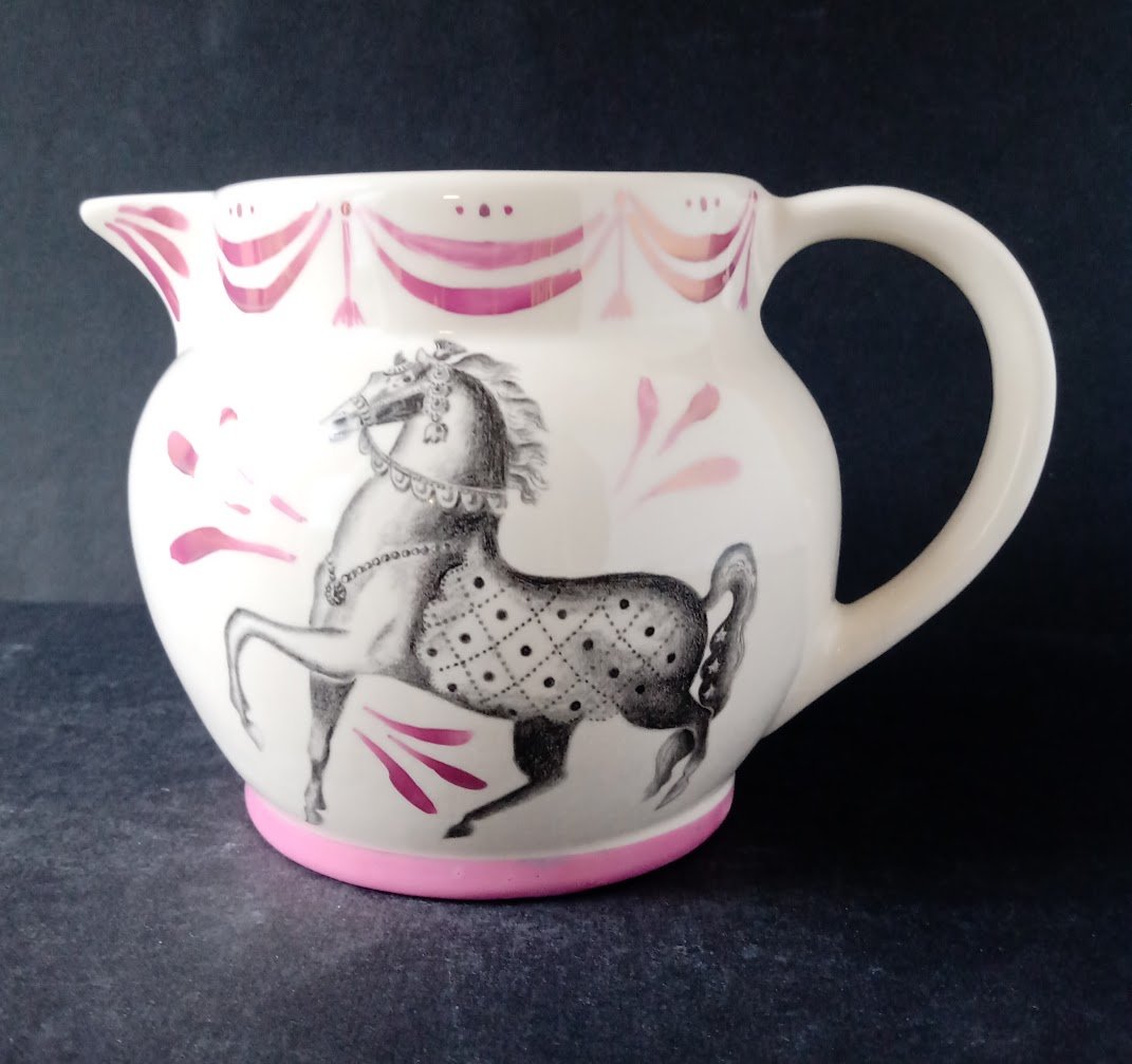 Harlequinade horse and troupe jug