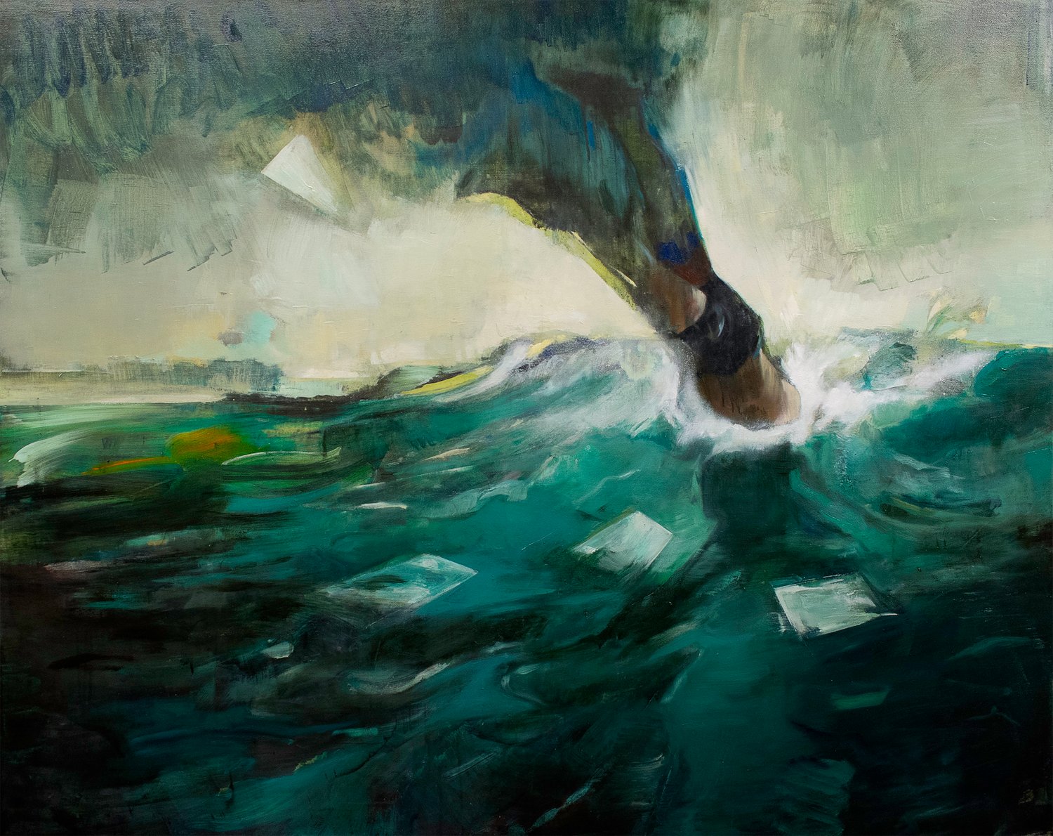 Image of Painting / maleri / "I left all my notes to self behind I" / 120x150 cm
