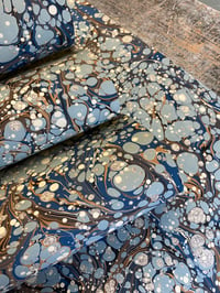 Image 5 of Marbled Paper #37 'Blue Stone' marbled paper design