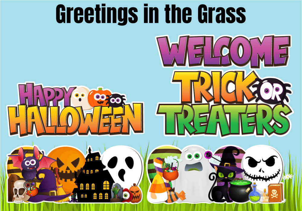 Happy Halloween Trick or Treaters Welcome Yard Card