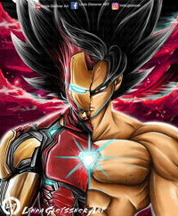 Image 1 of Goku-Ironman Poster / Print