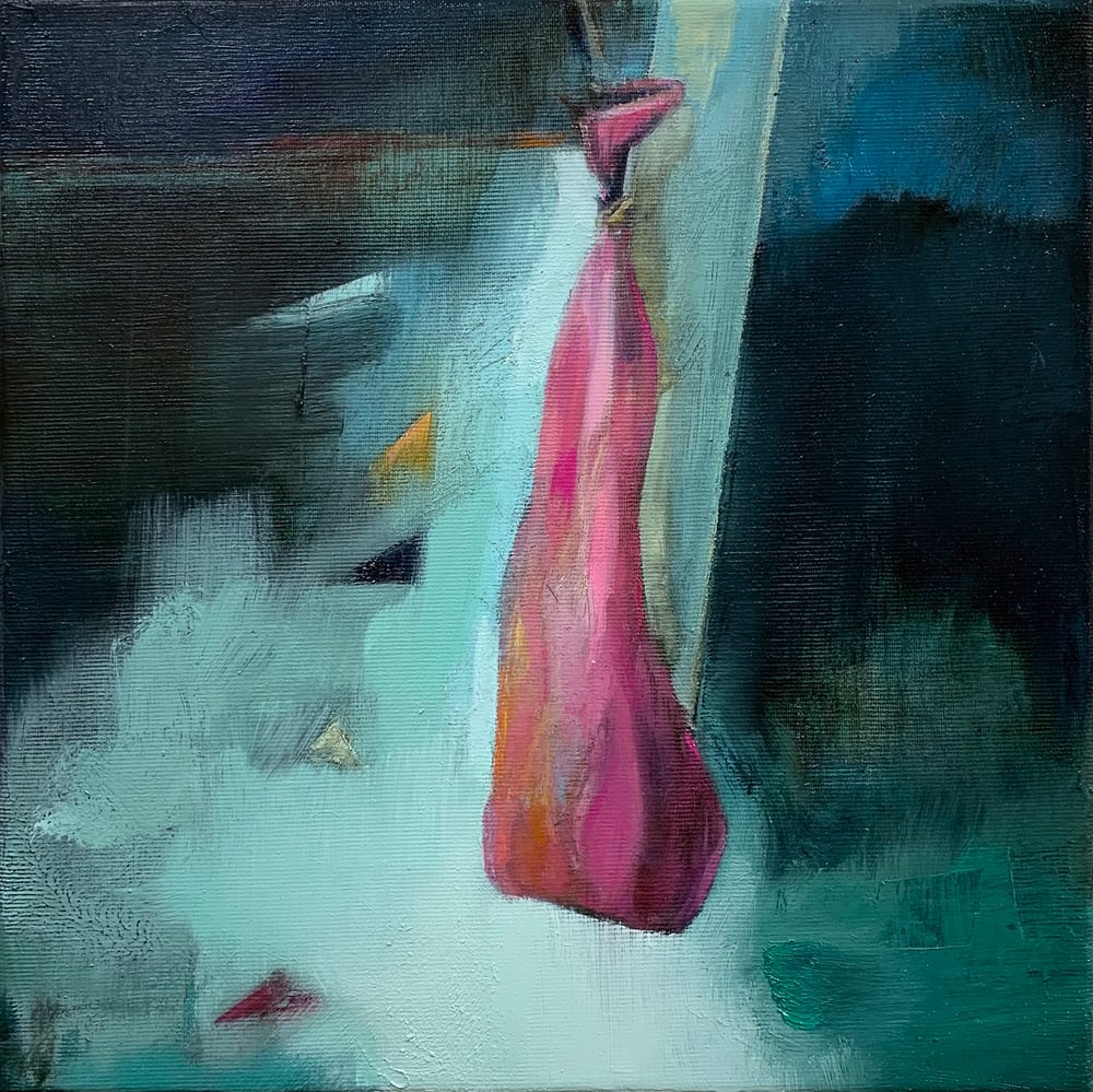 Image of Painting / maleri / "Bristet (pink)" / 30x30 cm