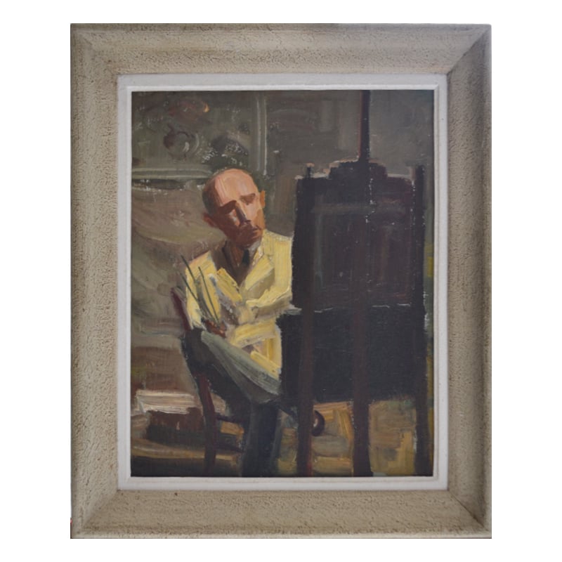 Image of 1950's, Self Portrait Oil Painting, Albert Hulstaert (1918-2011) 