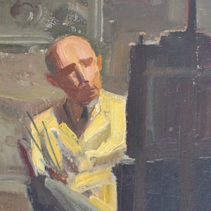 Image of 1950's, Self Portrait Oil Painting, Albert Hulstaert (1918-2011)