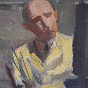 Image of 1950's, Self Portrait Oil Painting, Albert Hulstaert (1918-2011)