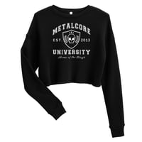 Image 1 of METALCORE UNIVERSITY CROPPED SWEATSHIRT