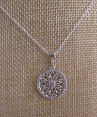 Image 1 of Kate Middleton Duchess of Cambridge Inspired Replikate Round Pavé Clear Crystal Drop Necklace