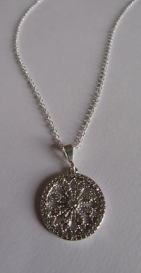 Image 3 of Kate Middleton Duchess of Cambridge Inspired Replikate Round Pavé Clear Crystal Drop Necklace