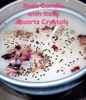 Image 3 of Rose Scented Rose Quartz Candle 