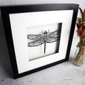 Dragonfly framed papercut